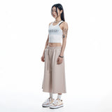 カットオフワイドバミューダスウェットパンツ- BEIGE