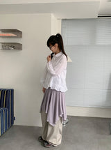 ルナンスストライプアンバランスシアリングバンドスカート