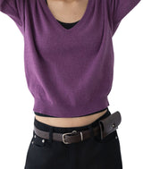 Bamboo Deep V-Neck Knit Top