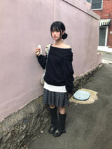 Rib Vintage Check Skirt