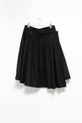 wool unbal button pleats skirt(2colors)