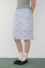 BLOOM FRILL MIDI SKIRT