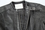  BIKER WASHING LEATHER JAKET L1 (GREY)