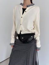 check frill cardigan 