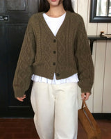 [ORIGINAL] Sand Color Heavy Knit Cardigan