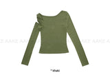 SHOULDER TWIST SLIT TOP