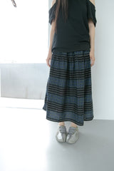 check stripe twoway cotton skirt(2colors)
