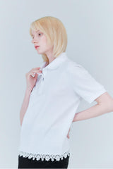 Lace polo shirt
