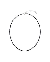 [Silver 925] Black Spinel Gem Necklace (Short ver.)