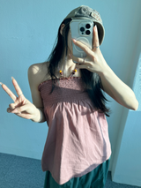 2-BEAD POINT HALTER SLEEVELESS🤎❤🤍🖤 - 3 COLORS