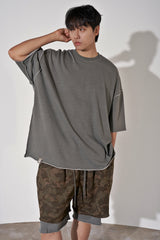 ビンテージ P. ダイイングカットアウト 1/2 ボックスT (Khaki)