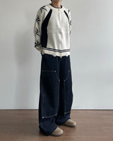 Star-printed Knitwear Zip-Up