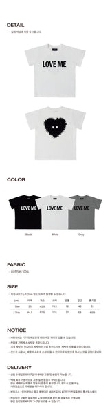 LOVE ME ハーフTシャツ WHITE