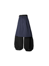 RELABEL Spatial Relations (Offset) Double-Layer Colour-Woven Detachable Waistband Curved-Leg Oversized Twill Trousers