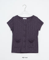 Musec Vintage Slim-Fit Layered Short Sleeve Cardigan