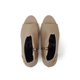 New Open Toe Slim Ankle Heel(Beige)