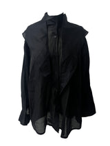 chiffon scarf high-neck shirt (2color)