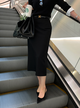 Lavin H-line Slit Long Skirt / 4 colors