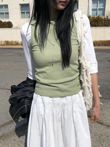 Nattie Basic Pendant Ribbed Sleeveless