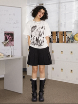 Chemical Girls Loose round neck semi-detachable short-sleeved T-shirt