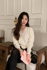 Pastel V-neck Alpaca Wool Cardigan (12color)