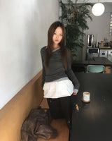 レイヤードボタンTシャツ