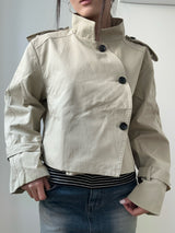bronze short trench coat