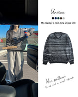[UNISEX] Overfit mix regular V-neck long sleeve knit (5 colors)