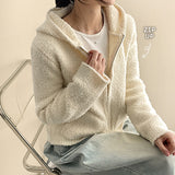 Liat Pocket Point Fluffy Fleece Hooded Zip-Up