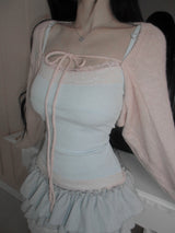 [MADE] Heart-Drop Lace & Cubic Heart Camisole