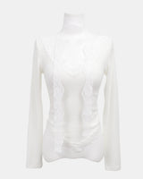 キメンレースクロップ長袖Tシャツ