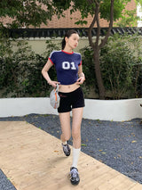 Number one line round short sleeve tee