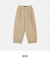 Vintz three-pin tuck balloon wide cotton pants