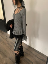 needs frill shirring blouse t
