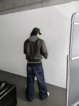 No.1126 back embro wide denim PT