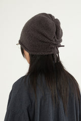 Curling knit bandana beanie