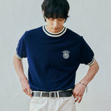 ballast athletic ringer knit sweat navy