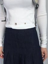 Eyelet Cropped Punching T