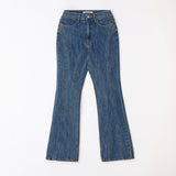 Denim bootcut line pants