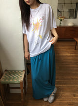 クオン プリント ルーズフィット ショートスリーブ Tシャツ