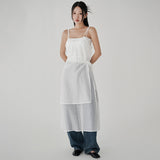 [Abeine] Layered Wrap Skirt Bustier Long Dress - 3 Colors