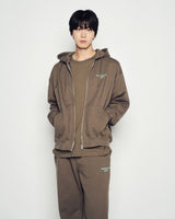 25FW ボーダーラインベーシックロゴフーディージップアップ ココア