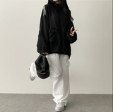 Shelly Gauze Two-Line High-Neck Zip-Up Jumper