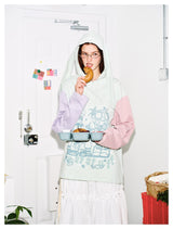Color Stripe Rabbit Hoodie