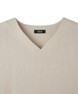 [DOJINOI] LINEN V-NECK VEST OATMEAL
