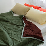 Borderline Pattern Reversible Summer Comforter - Green Double Check - SS size