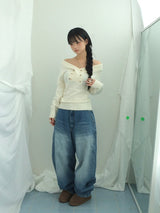 button shawl collar knitwear
