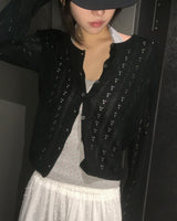 [MADE]ベゼルパンチングラウンドニットカーディガン