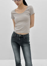 [MADE] Edina Wide U-Neck Short-Sleeve Tee