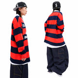 Oversized Old-School Stripe Polo Shirt